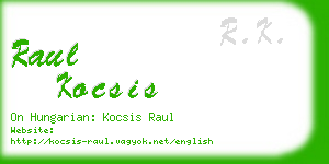 raul kocsis business card